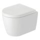 Duravit WC suspendu, cuvette à chasse profonde Com Me by Starck 37x48 cm, 4,5 l, sans bride, blanc mat HygGlaze-1