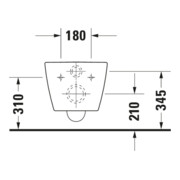 Duravit WC suspendu, cuvette à chasse profonde Com Me by Starck 37x48 cm, 4,5 l, sans bride, blanc mat HygGlaze-2