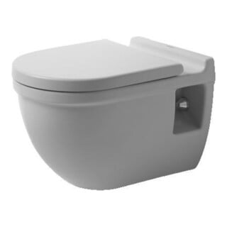 Duravit WC suspendu, cuvette à chasse profonde Comfort Starck 3 36,5x54,5 cm, 6 l, hauteur d'assise +5 cm, blanc