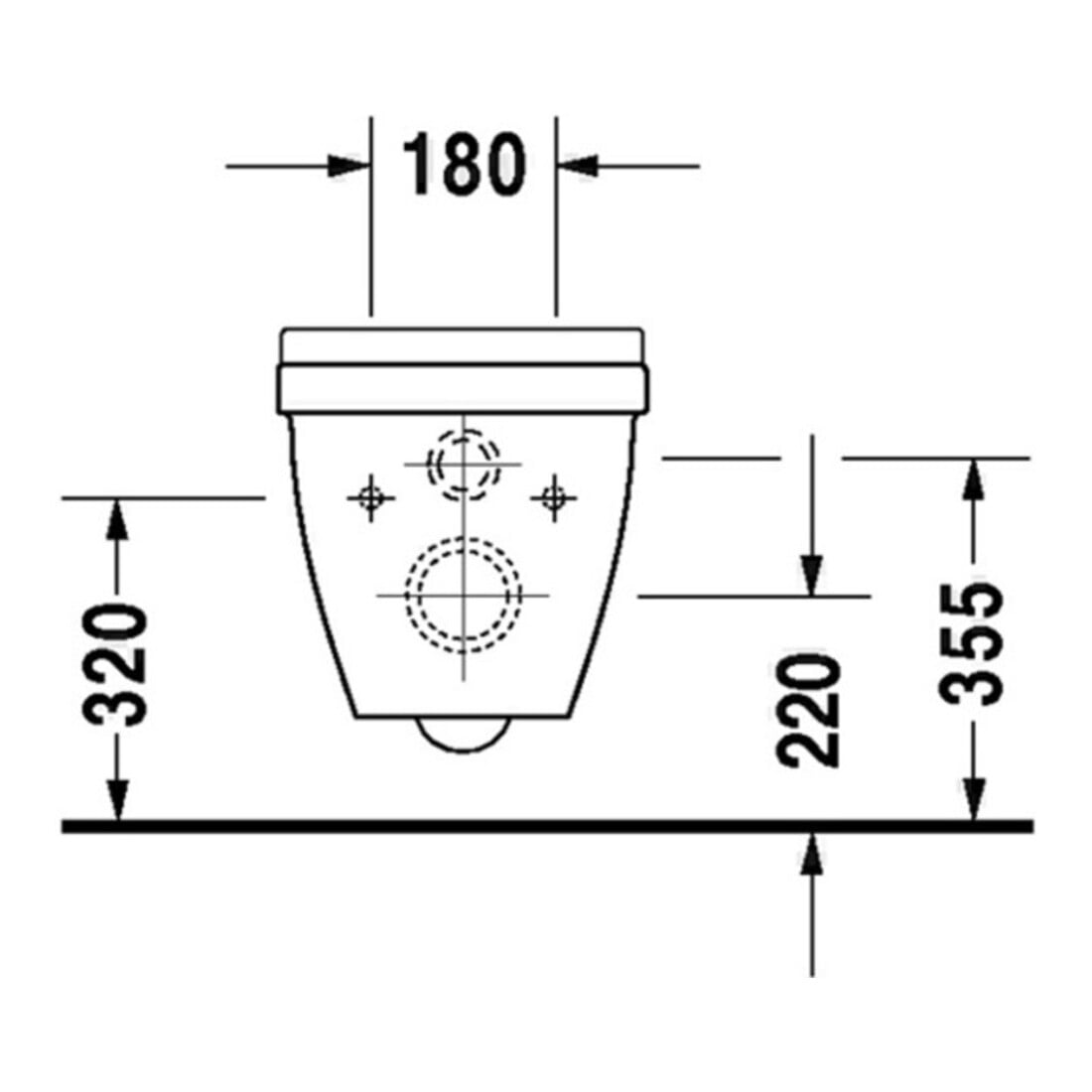 Duravit WC suspendu, cuvette à chasse profonde Comfort Starck 3 36,5x54,5 cm, 6 l, hauteur d'assise +5 cm, blanc