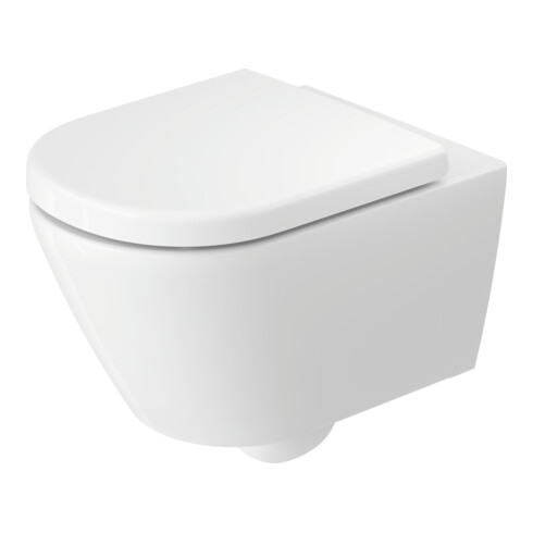 Duravit WC suspendu, cuvette à chasse profonde D-Code 37x54 cm, 4,5 l, sans bride, blanc, avec ferrure de montage