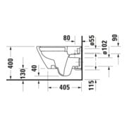 Duravit WC suspendu, cuvette à chasse profonde D-Code 37x54 cm, 4,5 l, sans bride, blanc, avec ferrure de montage-2