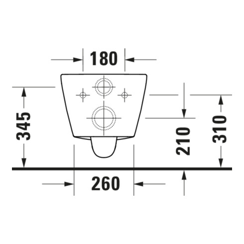 Duravit WC suspendu, cuvette à chasse profonde D-Code 37x54 cm, 4,5 l, sans bride, blanc, avec ferrure de montage