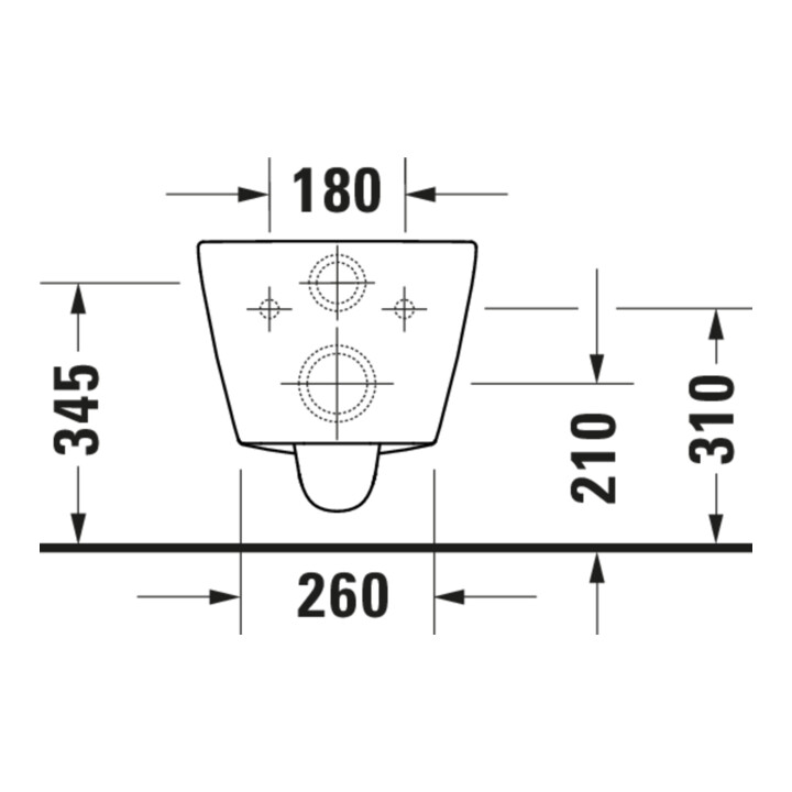 Duravit WC suspendu, cuvette à chasse profonde D-Code 37x54 cm, 4,5 l, sans bride, blanc, avec ferrure de montage