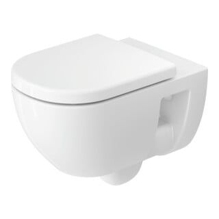 Duravit WC suspendu, cuvette à chasse profonde D-Code 37x57 cm, 4,5 l, sans bride, blanc, sans charnière prémontée