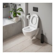 Duravit WC suspendu, cuvette à chasse profonde D-Code avec abattant à frein, sans rebord, blanc-4