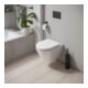 Duravit WC suspendu, cuvette à chasse profonde D-Code avec abattant, frein de chute, sans bride, blanc
