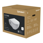 Duravit WC suspendu, cuvette à chasse profonde D-Code avec abattant, frein de chute, sans bride, blanc