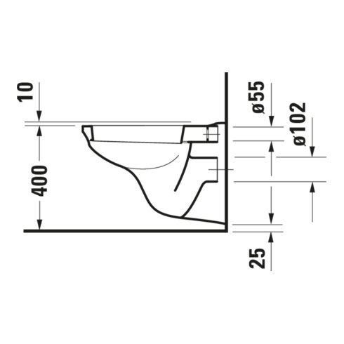 Duravit WC suspendu, cuvette à chasse profonde D-Code Basic 35,5x56 cm, 6 l, blanc