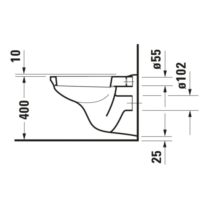 Duravit WC suspendu, cuvette à chasse profonde D-Code Basic 35,5x56 cm, 6 l, blanc