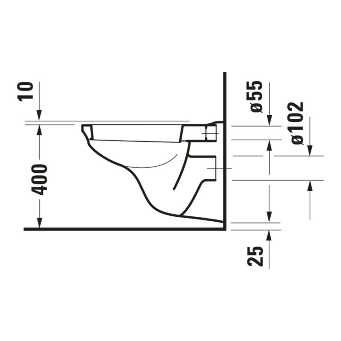 Duravit WC suspendu, cuvette à chasse profonde D-Code Basic 35,5x56 cm, 6 l, blanc