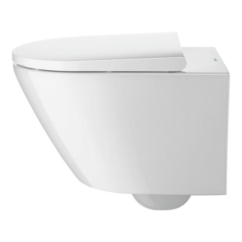 Duravit WC suspendu, cuvette à chasse profonde D-Neo avec abattant, Rimless, blanc