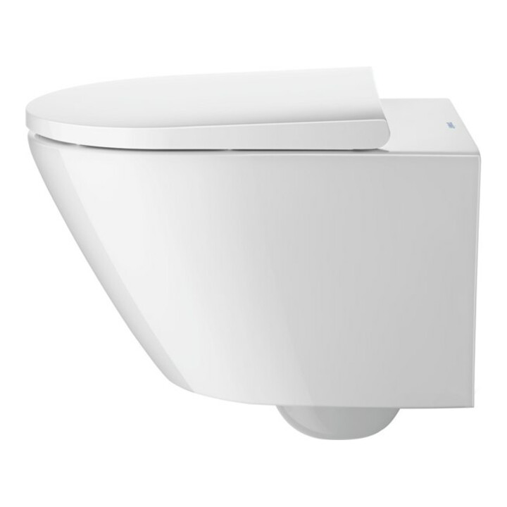 Duravit WC suspendu, cuvette à chasse profonde D-Neo avec abattant, Rimless, blanc
