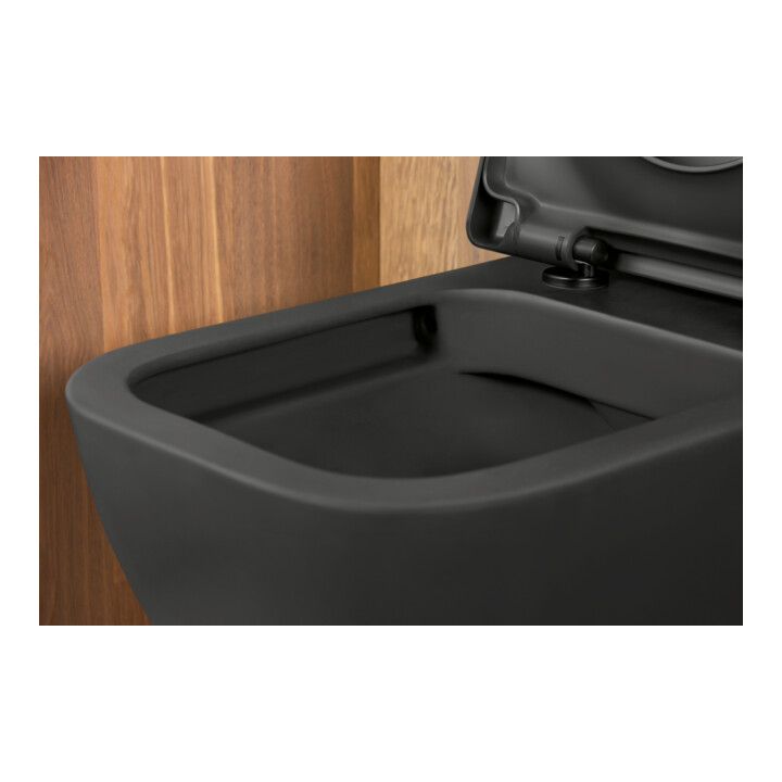 Duravit WC suspendu, cuvette à chasse profonde Happy D.2 36,5x54 cm, 4,5 l, sans bride, anthracite HygGlaze