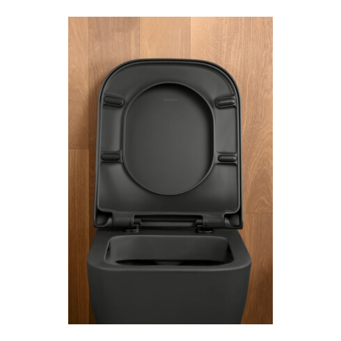 Duravit WC suspendu, cuvette à chasse profonde Happy D.2 36,5x54 cm, 4,5 l, sans bride, anthracite HygGlaze