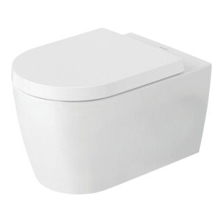 Duravit WC suspendu, cuvette à chasse profonde Me by Starck 37x57cm, 4,5 l, sans rebord, blanc mat HygGlaze