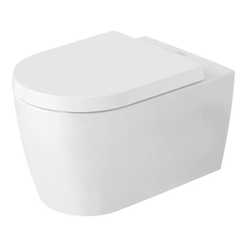 Duravit WC suspendu, cuvette à chasse profonde Me by Starck 37x57cm, 4,5 l, sans rebord, blanc mat HygGlaze