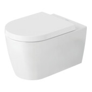 Duravit WC suspendu, cuvette à chasse profonde Me by Starck 37x57cm, 4,5 l, sans rebord, blanc mat HygGlaze