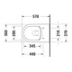Duravit WC suspendu, cuvette à chasse profonde Me by Starck 37x57cm, 4,5 l, sans rebord, blanc mat HygGlaze