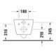 Duravit WC suspendu, cuvette à chasse profonde Me by Starck 37x57cm, 4,5 l, sans rebord, blanc mat HygGlaze