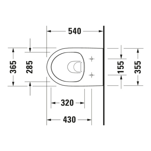 Duravit WC suspendu, cuvette à chasse profonde No. 1 36,5x54 cm, Rimless, blanc