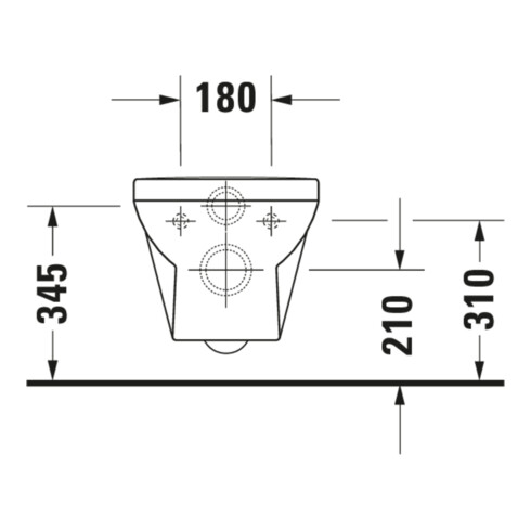 Duravit WC suspendu, cuvette à chasse profonde No. 1 36,5x54 cm, Rimless, blanc
