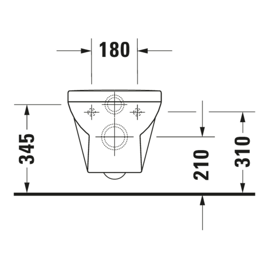 Duravit WC suspendu, cuvette à chasse profonde No. 1 36,5x54 cm, Rimless, blanc