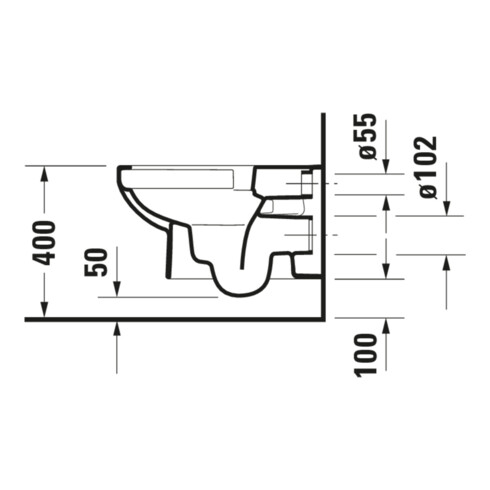 Duravit WC suspendu, cuvette à chasse profonde No. 1 36,5x54 cm, Rimless, blanc