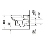 Duravit WC suspendu, cuvette à chasse profonde No. 1 36,5x54 cm, Rimless, blanc-5
