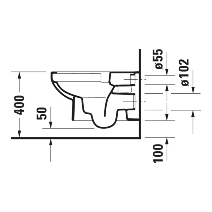 Duravit WC suspendu, cuvette à chasse profonde No. 1 36,5x54 cm, Rimless, blanc