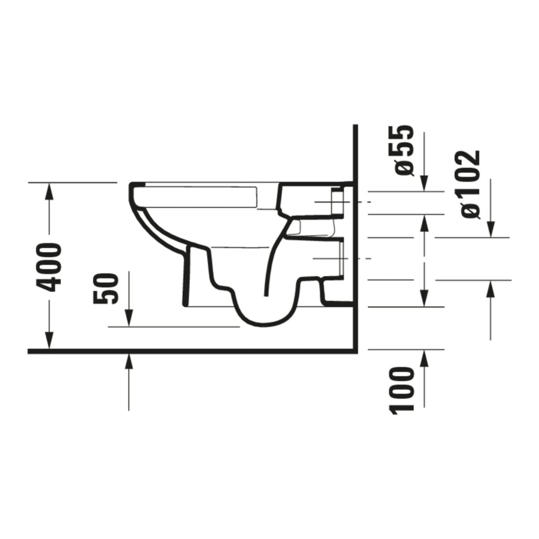 Duravit WC suspendu, cuvette à chasse profonde No. 1 36,5x54 cm, Rimless, blanc