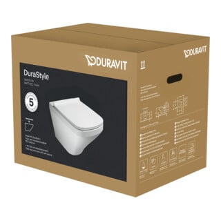 Duravit WC suspendu, cuvette à chasse profonde Set DuraStyle avec abattant, blanc