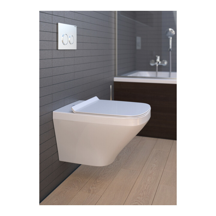 Duravit WC suspendu, cuvette à chasse profonde Set DuraStyle avec abattant, blanc