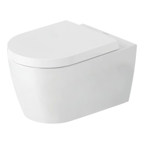 Duravit WC suspendu, cuvette à chasse profonde Set HygFlush Me by Starck avec abattant, blanc mat soyeux Hygieneglaze