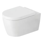 Duravit WC suspendu, cuvette à chasse profonde Set HygFlush Me by Starck avec abattant, blanc mat soyeux Hygieneglaze