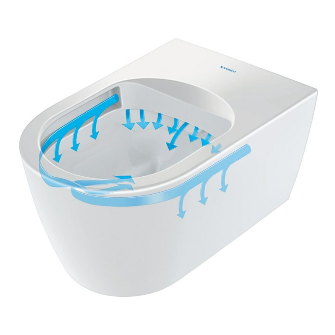 Duravit WC suspendu, cuvette à chasse profonde Set Me by Starck avec abattant, Rimless, blanc
