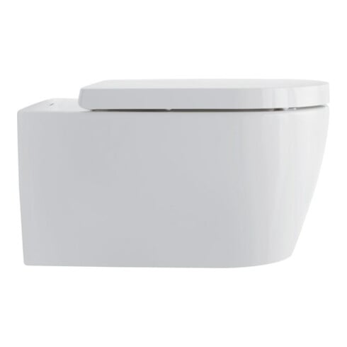 Duravit WC suspendu, cuvette à chasse profonde Set Me by Starck avec abattant, Rimless, blanc