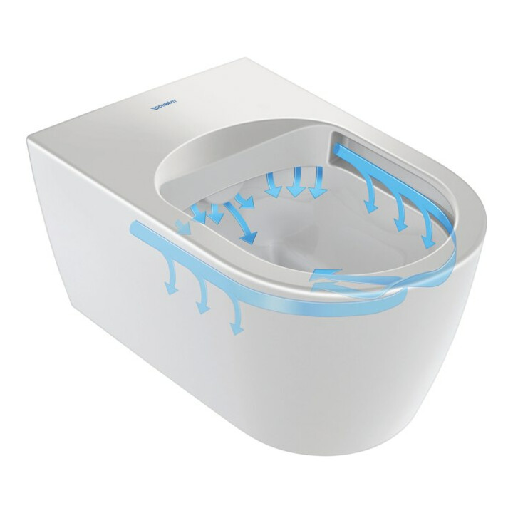 Duravit WC suspendu, cuvette à chasse profonde St. Plus Compact 37,8x57,5cm, avec confort, sans rebord, blanc