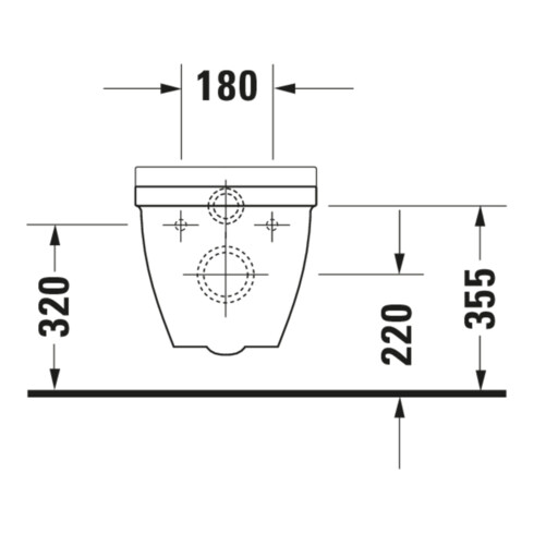 Duravit WC suspendu, cuvette à chasse profonde Starck 3 Vital 37x70 cm, 6 l, accessible, blanc
