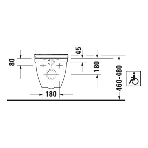 Duravit WC suspendu, cuvette à chasse profonde Starck 3 Vital 37x70 cm, 6 l, accessible, blanc