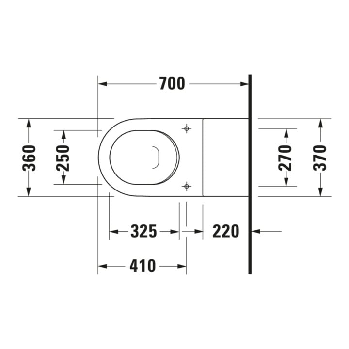 Duravit WC suspendu, cuvette à chasse profonde Starck 3 Vital 37x70 cm, 6 l, accessible, blanc