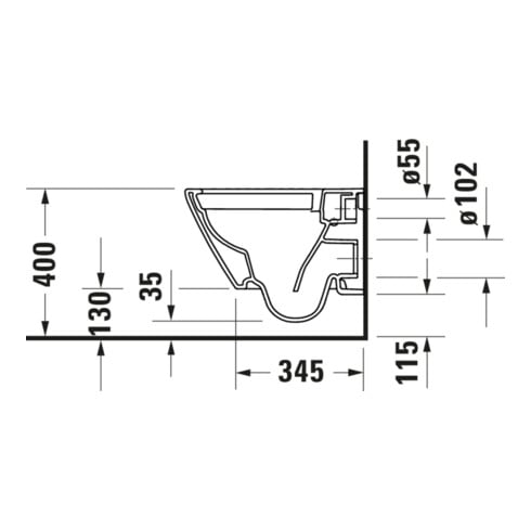 Duravit WC suspendu, cuvette profonde Compact D-Neo 37x48 cm, 4,5 l, sans rebord, blanc
