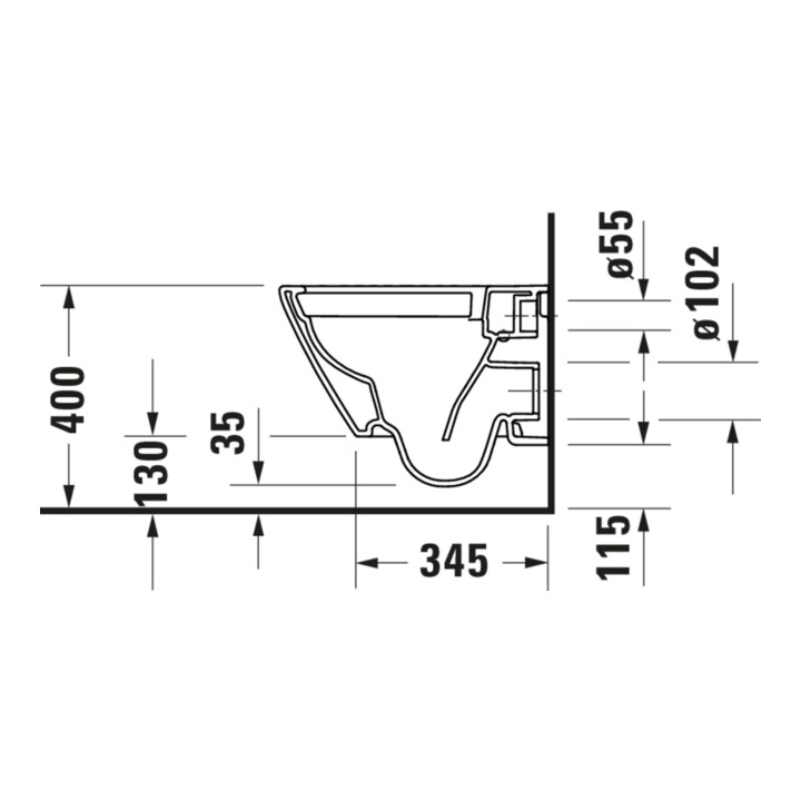 Duravit WC suspendu, cuvette profonde Compact D-Neo 37x48 cm, 4,5 l, sans rebord, blanc