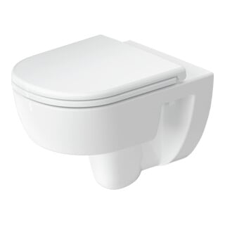 Duravit WC suspendu, cuvette profonde D-Code 37x54 cm, 4 l, sans bride, blanc, sans charnière prémontée