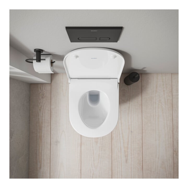Duravit WC suspendu, cuvette profonde D-Code 37x54 cm, 4 l, sans bride, blanc, sans charnière prémontée
