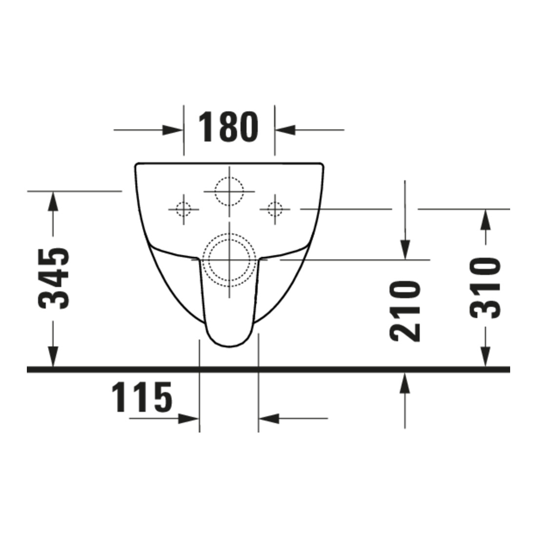 Duravit WC suspendu, cuvette profonde D-Code 37x54 cm, 4 l, sans bride, blanc, sans charnière prémontée