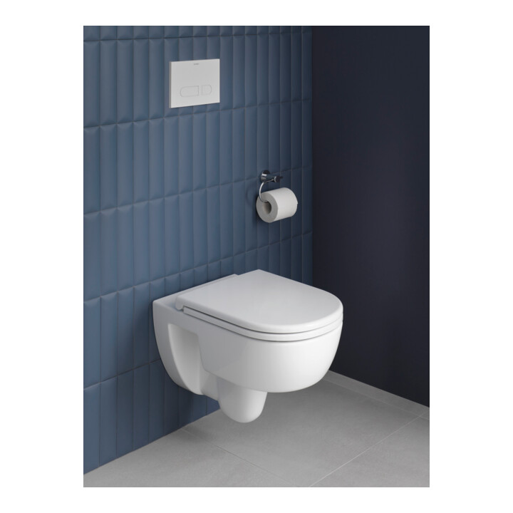Duravit WC suspendu, cuvette profonde D-Code 37x54 cm, 4 l, sans bride, blanc, sans charnière prémontée