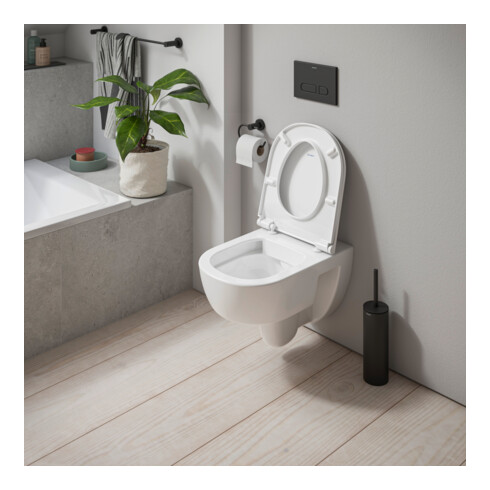 Duravit WC suspendu, cuvette profonde D-Code 37x54 cm, 4 l, sans bride, blanc, sans charnière prémontée