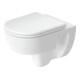 Duravit WC suspendu, cuvette profonde D-Code 37x54 cm, 4 l, sans rebord, blanc, avec ferrure pré-montée-1