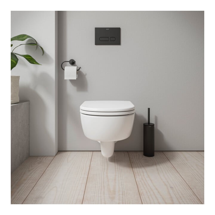 Duravit WC suspendu, cuvette profonde D-Code 37x54 cm, 4 l, sans rebord, blanc, avec ferrure pré-montée